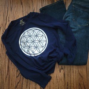 Upcycled Flower of Life Long Sleeve T-Shirt